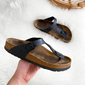 Birkenstock Gizeh Black Thong Sandals Flip Fops Shoes